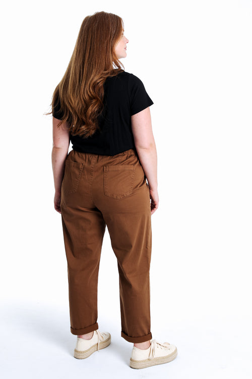 Effen katoenen chino-Paprika-2