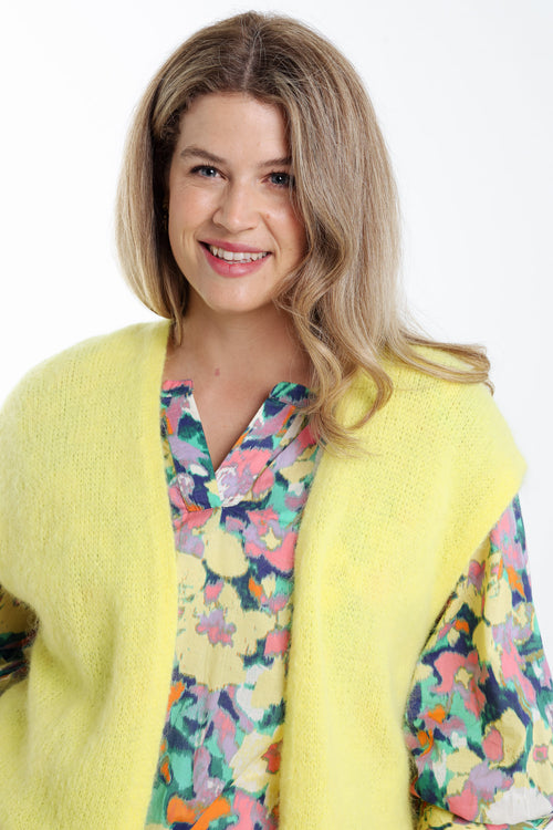 Effen mouwloos vest-Paprika-6