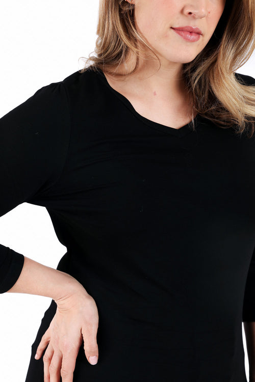 Basic T-shirt van viscose-Paprika-4