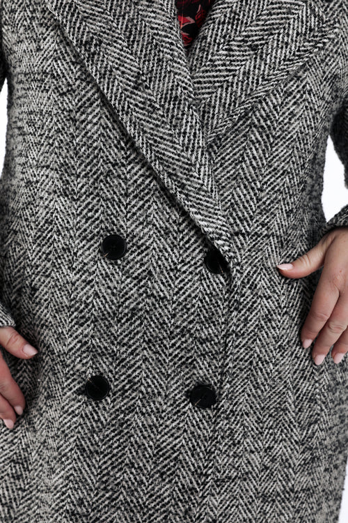 Manteau mi-long motif chevrons-Paprika-5