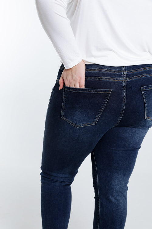 Slim 7/8-jegging in jeans met sportieve riem-Paprika-5