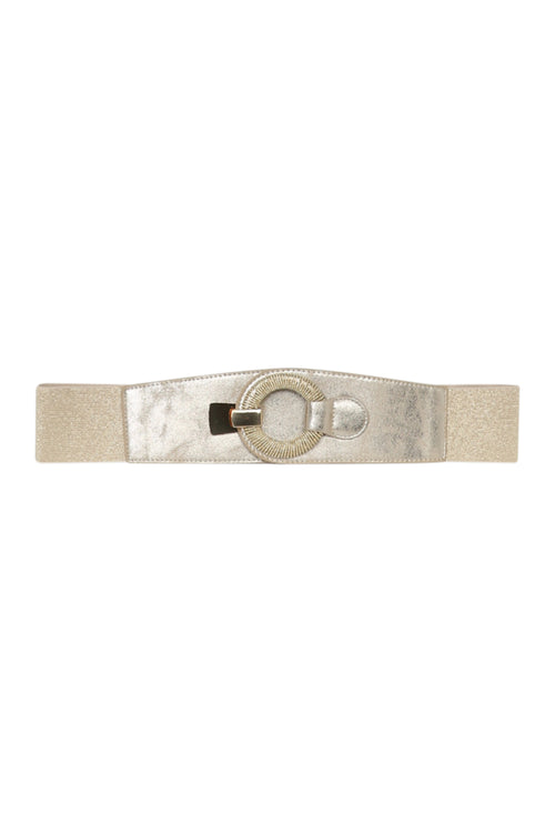 Gevlochten elastische riem met ronde gesp-Paprika-1