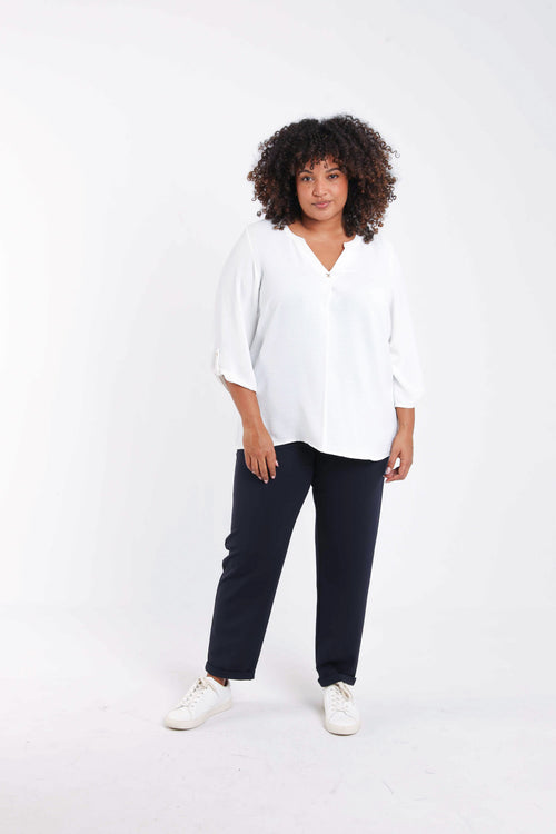 Effen blouse met sieraden detail-Paprika-7