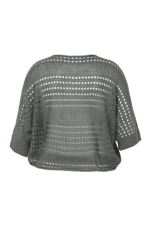 Korte, effen trui in viscose-Paprika-11