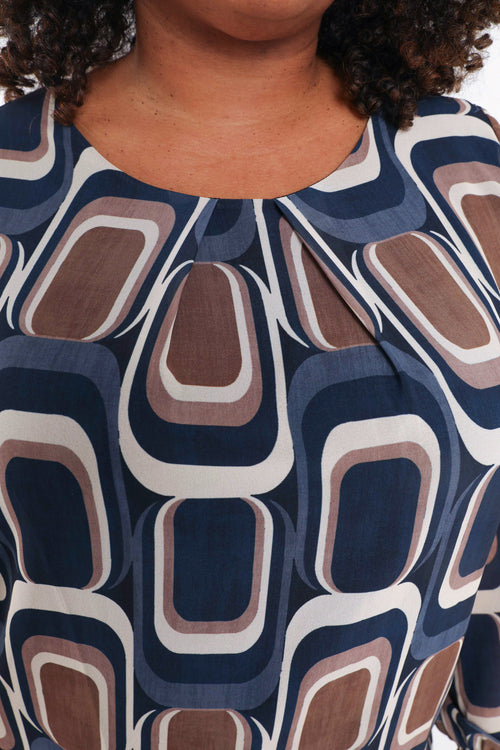 Blouse imprimé graphique-Paprika-5