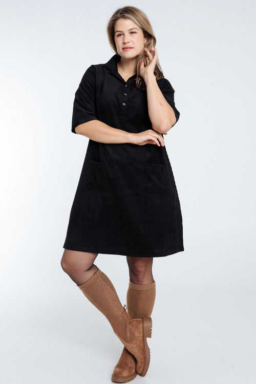 Robe courte unie en velours-Paprika-8