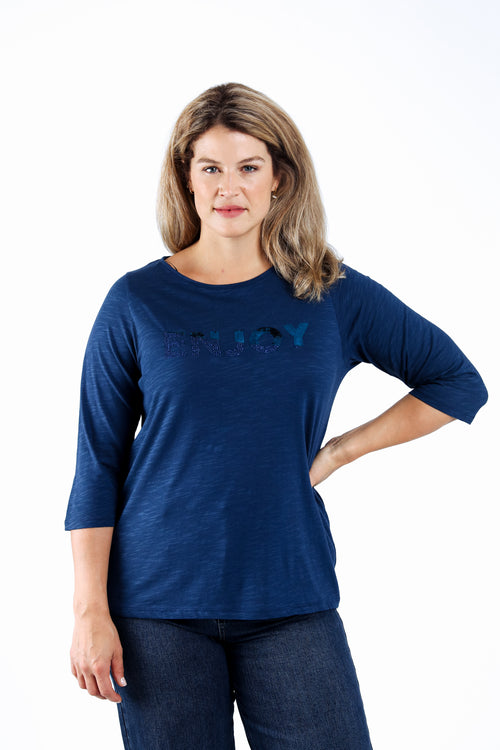 T-shirt en coton uni Enjoy-Paprika-1