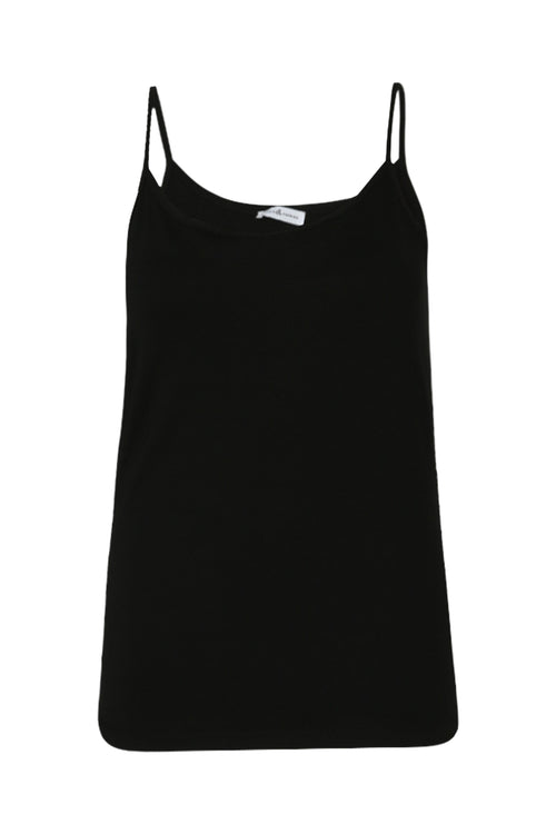 Top met fijne bandjes van uni viscose-Paprika-4