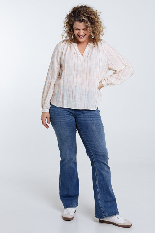 Gestreepte blouse met lurex-Paprika-8