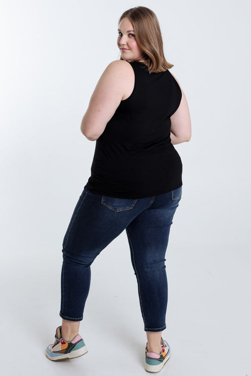 Effen tanktop van viscose-Paprika-3