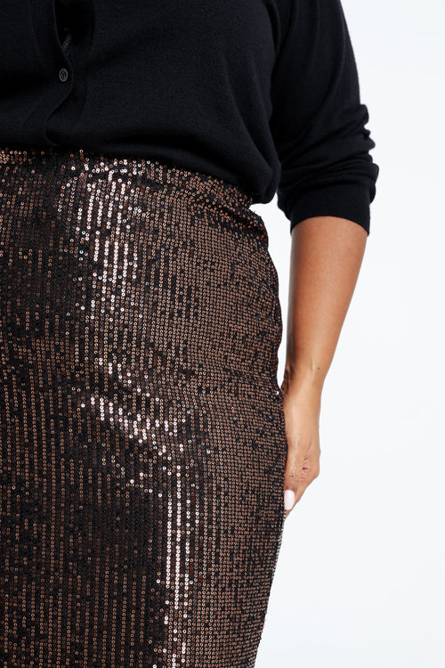 Jupe mi-longue à sequins-Paprika-4