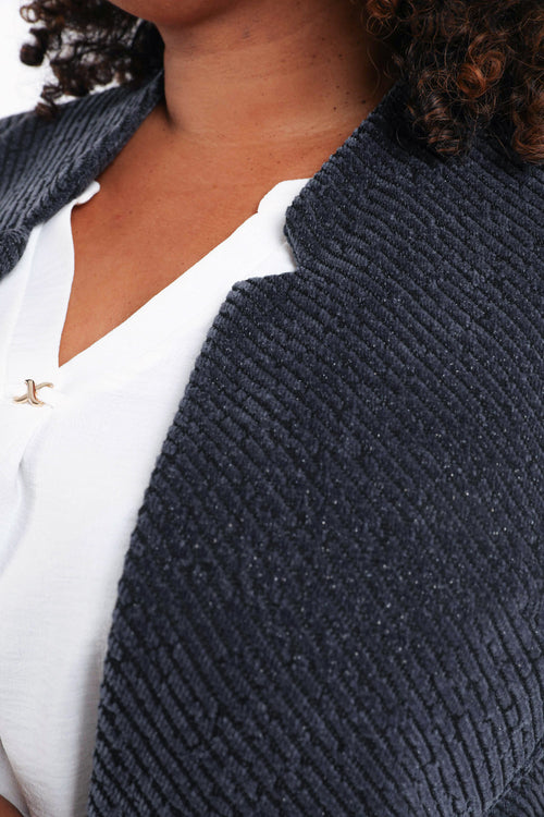 Bicolore jacquard jasje met lurex-Paprika-4