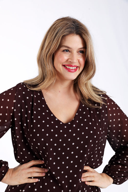 Blouse imprimé pois-Paprika-4