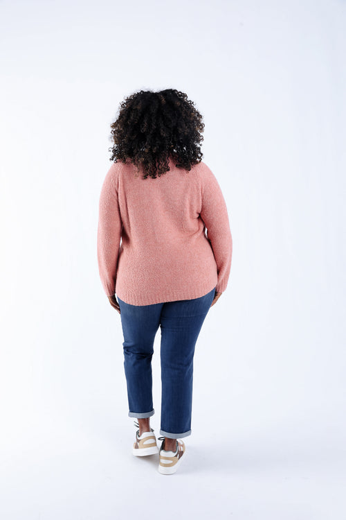 Pull maille bouclette uni-Paprika-1