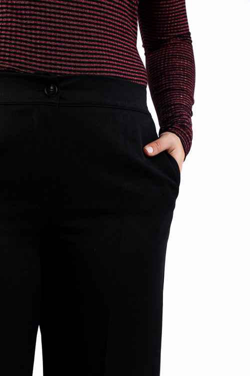 Pantalon large à plis uni-Paprika-5