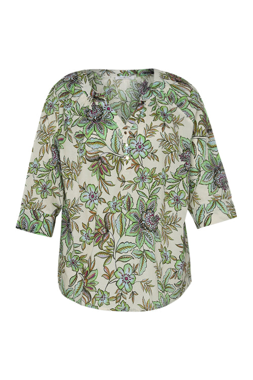 Katoenen blouse met bloemenprint-Paprika-10