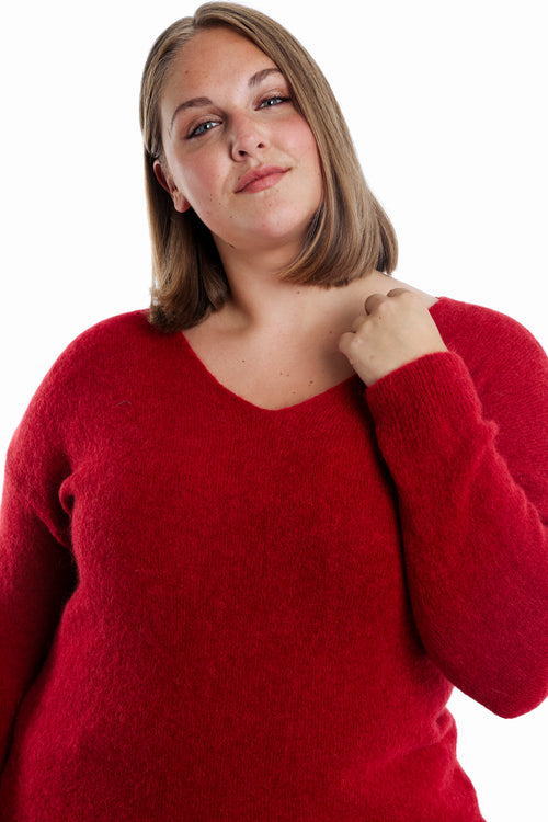 Pull avec alpaga uni-Paprika-3