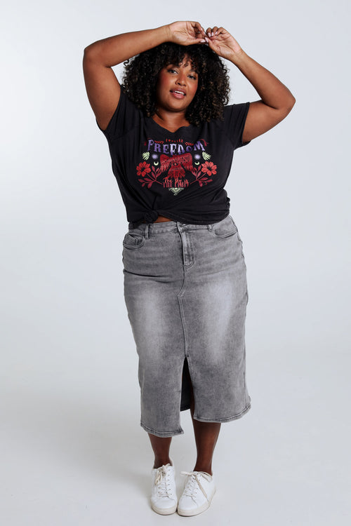 T-shirt Freedom en coton-Paprika-5