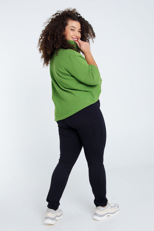 Effen slim 7/8-milanojegging in viscose-Paprika-2