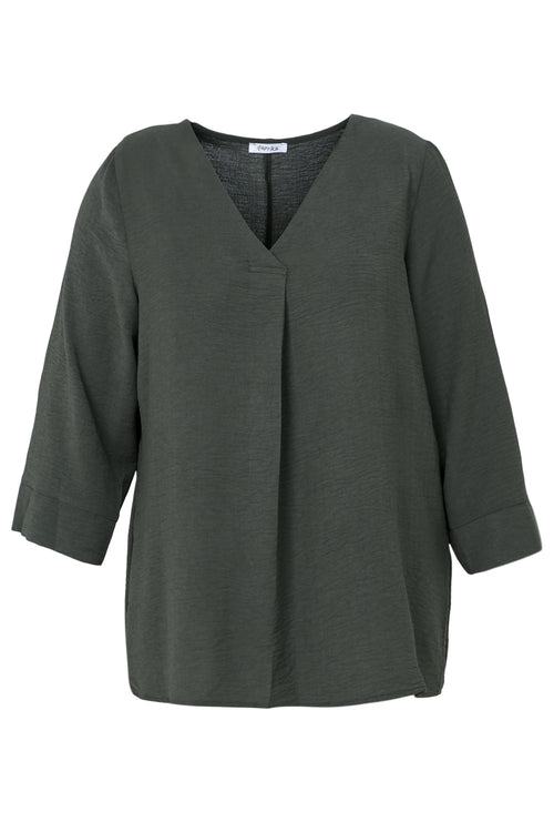 Losse, effen blouse-Paprika-10