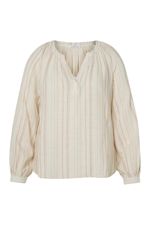 Gestreepte blouse met lurex-Paprika-10