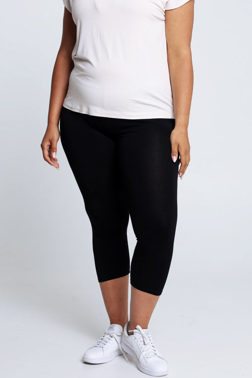 Effen 7/8-legging in viscose-Paprika-1