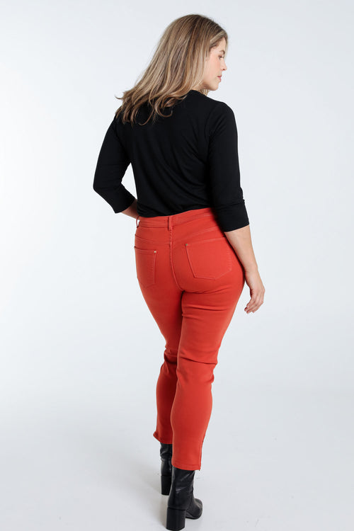 Slim, effen 7/8-broek 