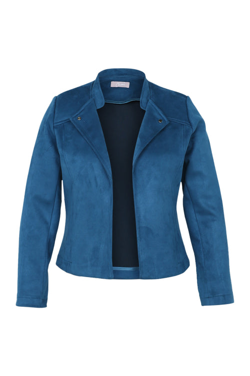 Kort, effen motorjasje met suède-effect-Paprika-10