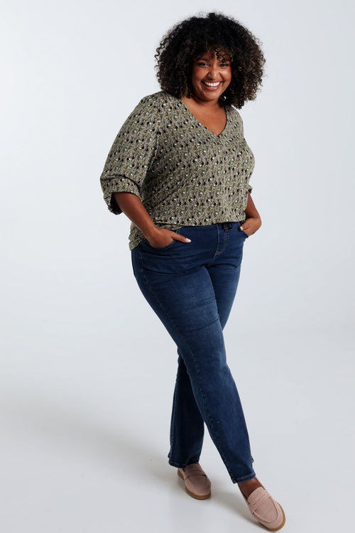 Rechte top met grafisch rondjesmotief-Paprika-6