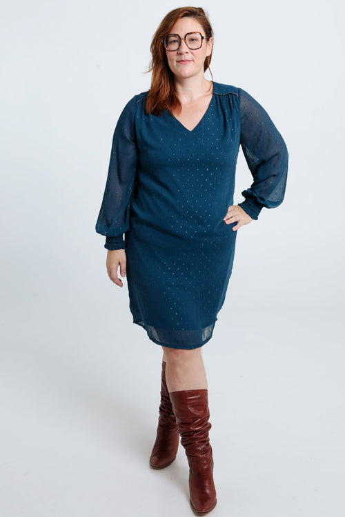 Korte, effen jurk met schouderuitsnijdingen-Paprika-8