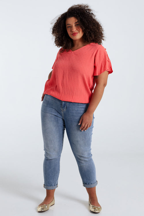 Effen viscose blouse-Paprika-9