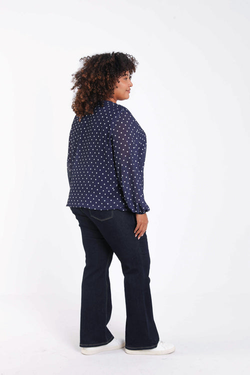 Blouse met stippenprint-Paprika-1