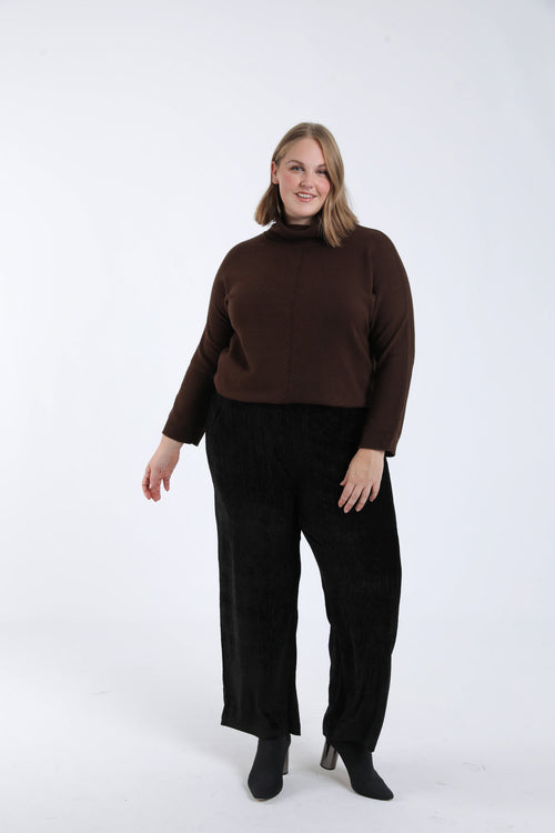 Effen tuniektrui met coltrui-Paprika-7