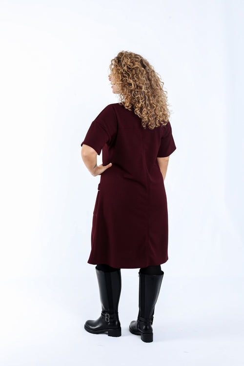 Robe courte unie-Paprika-1