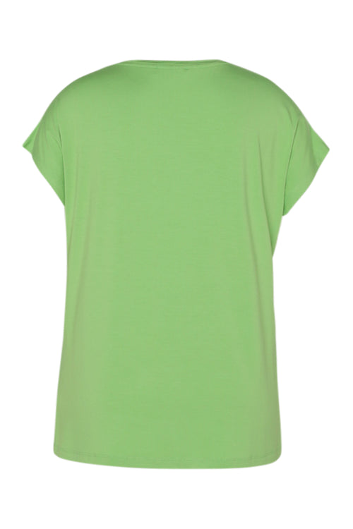 Effen T-shirt in viscose-Paprika-2