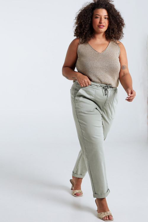 Pantalon chino en coton léger-Paprika-9