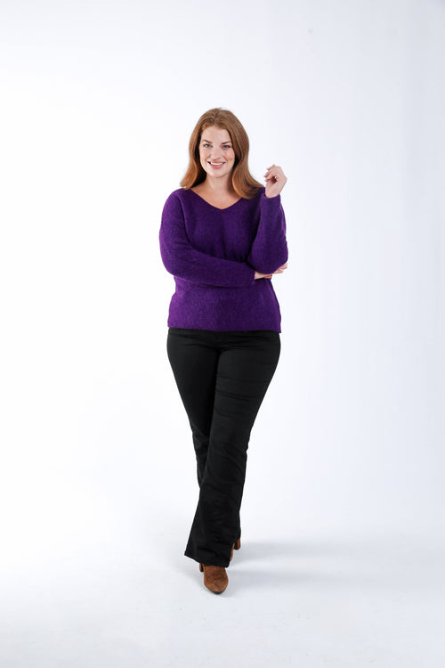 Trui met effen alpaca-Paprika-6