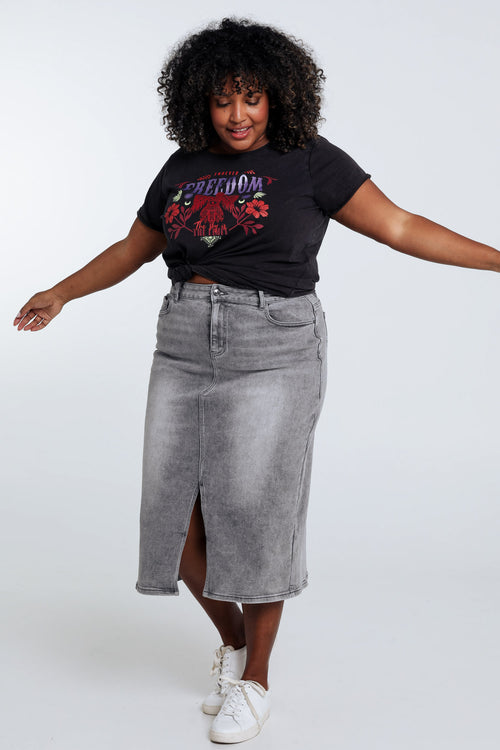 T-shirt Freedom en coton-Paprika-7