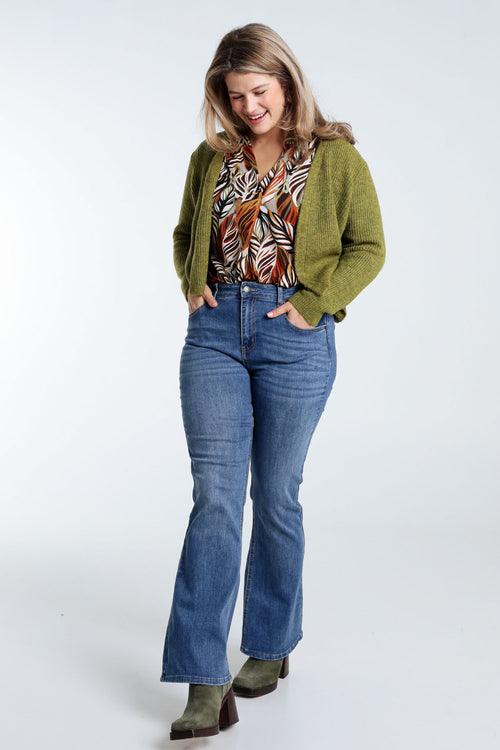 Kort, effen vestje voor jurk in wol-Paprika-9