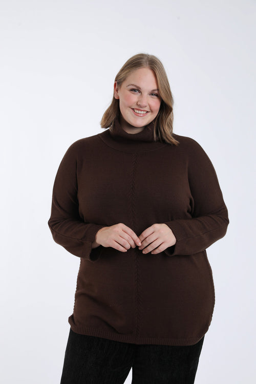 Effen tuniektrui met coltrui-Paprika-2