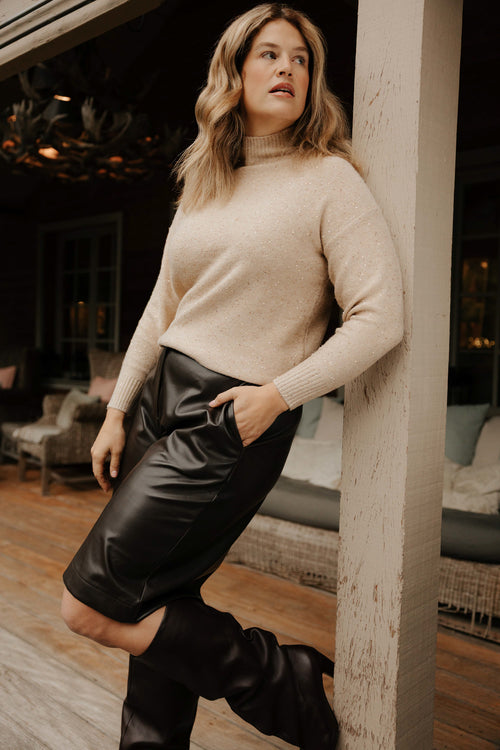 Bermuda effet cuir uni-Paprika-1