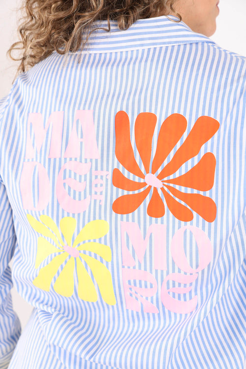 Gestreepte katoenen blouse met bloemenprint-Paprika-4