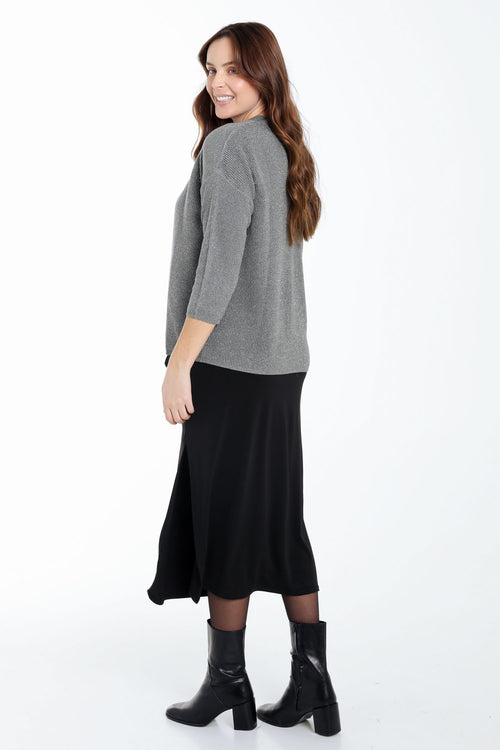 Korte, effen cardigan in viscose met lurex-Paprika-2