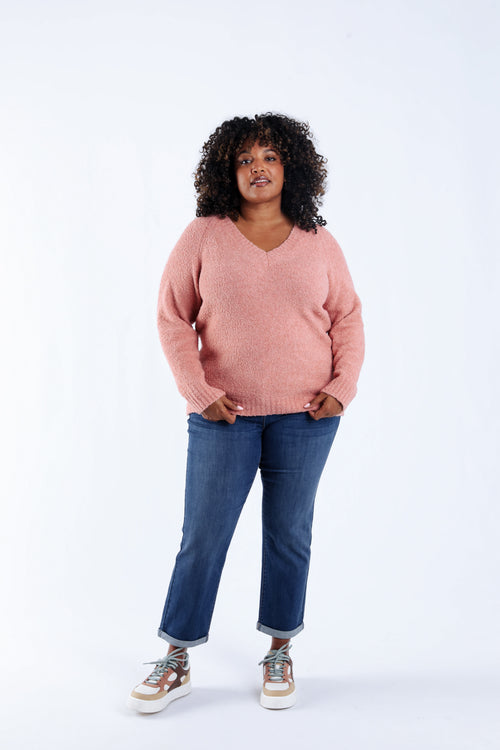 Pull maille bouclette uni-Paprika-6