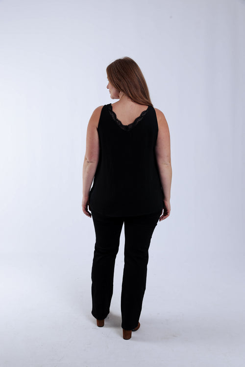 Effen top met kant-Paprika-1