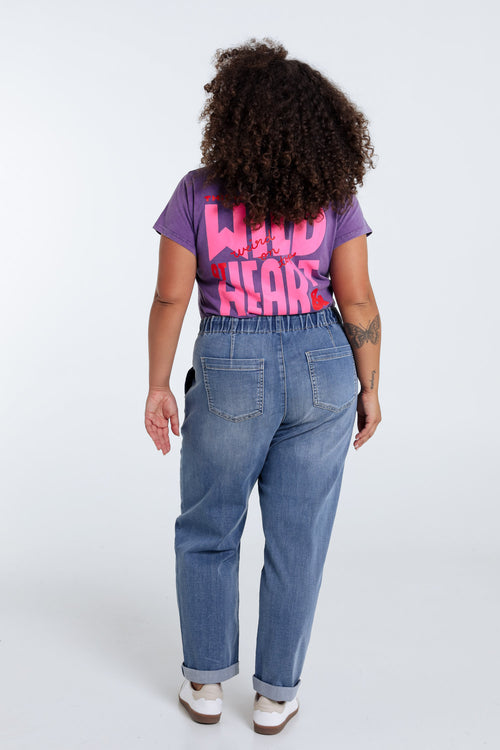 Katoenen T-shirt met de boodschap Wild heart-Paprika-2