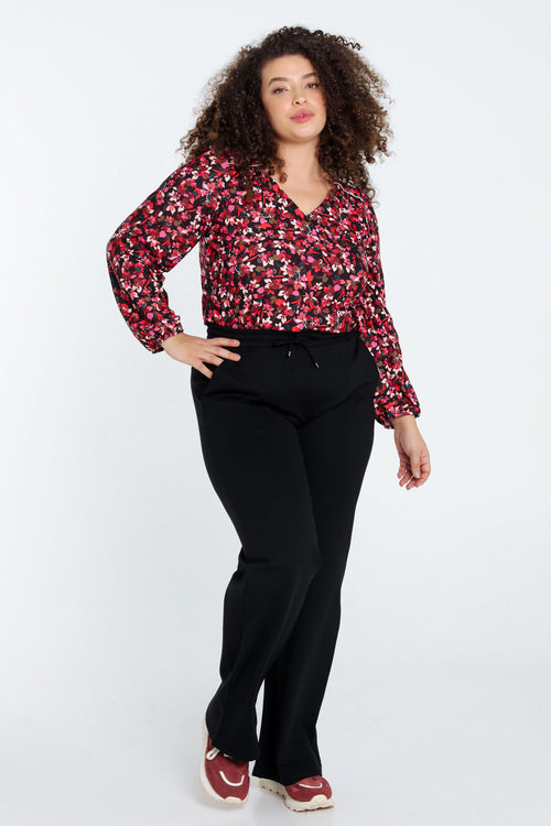 Effen milanobroek in viscose-Paprika-9