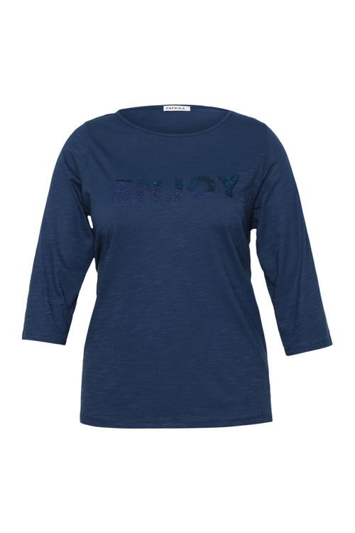 T-shirt en coton uni Enjoy-Paprika-1