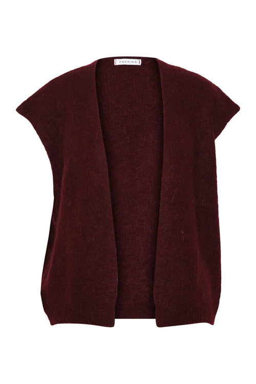 Effen mouwloos gilet-Paprika-1