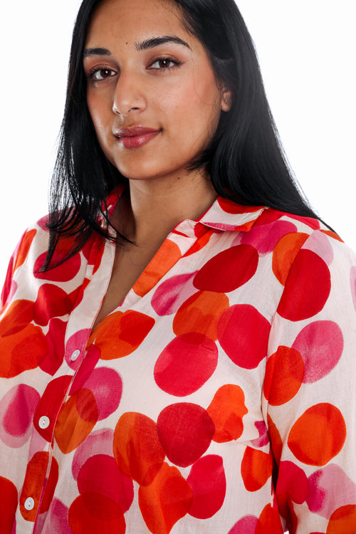Blouse van katoen met ronde print-Paprika-5